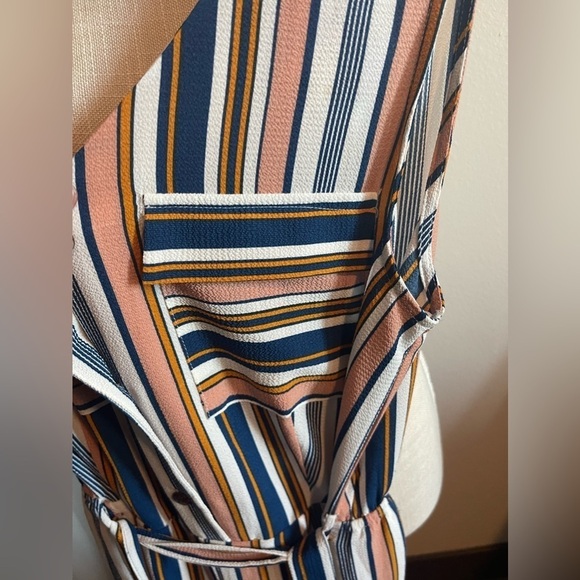 Monteau Multi Colored Pin Stripe Jumpsuit - Picture 3 of 10